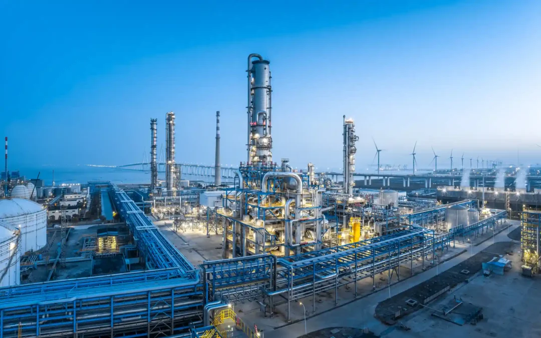 Planta industrial argentina con sistema de seguridad perimetral extenso y vigilancia 24/7