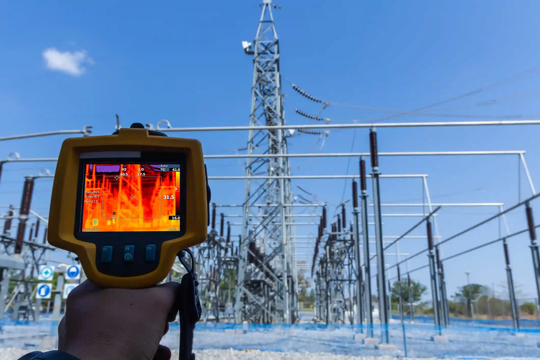 Cámaras térmicas y cercos eléctricos integrados protegiendo un predio industrial